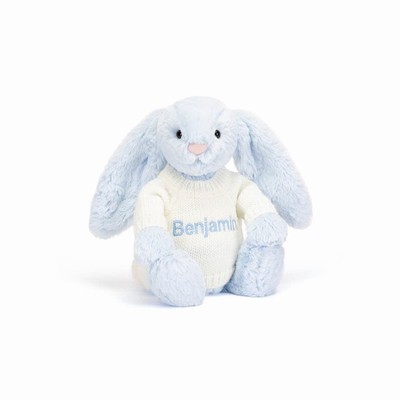 Jellycat Bashful Blue Conejo with Cream Jumper | LFCM-43296